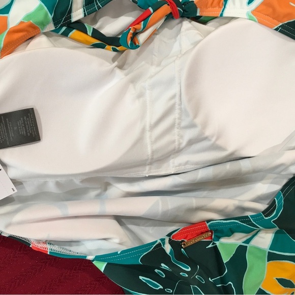 Vince Camuto Swimsuit One Piece Open Back Sz 10 Tropical Print Long Sleeve NWT - Picture 4 of 8